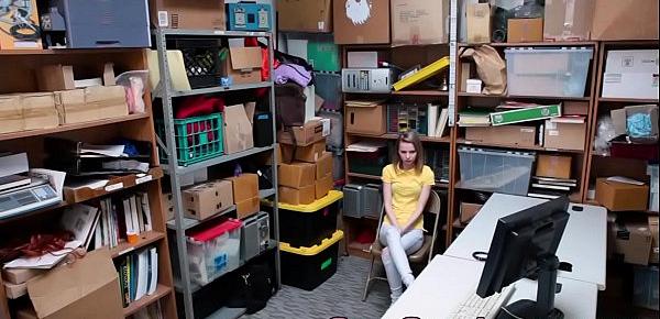  Flat chested teen fucked by store manager